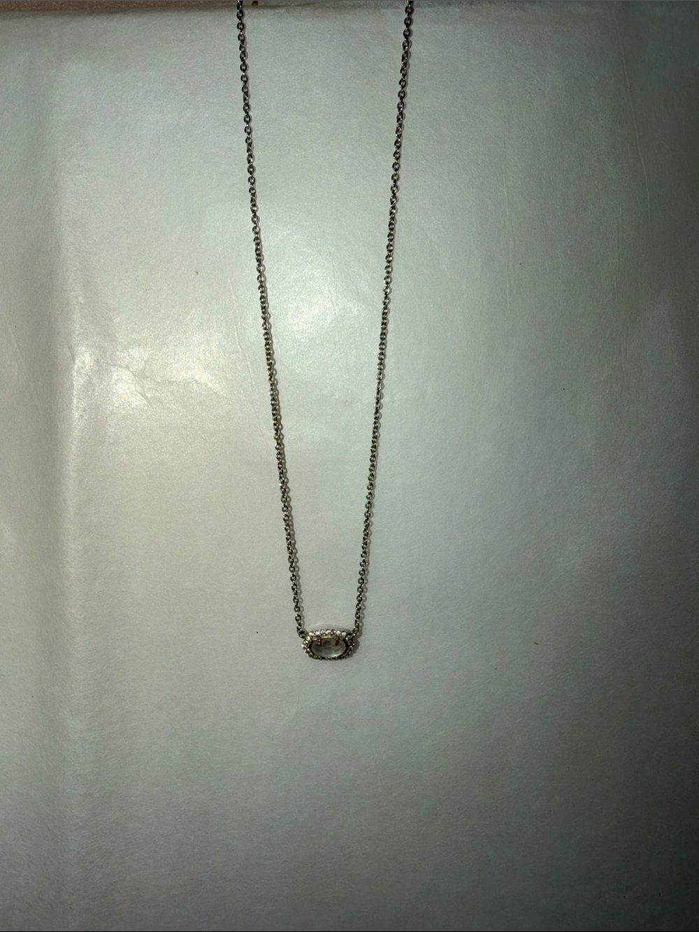 Kendra Scott Silver Oval Crystal Pendant Necklace